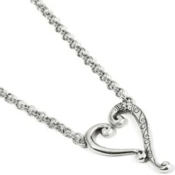 Adore Me Heart Necklace -Fashion Accessories Store adore me heart necklace silver 2