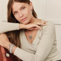 Alcazar Duet Heart Open Hinged Bangle -Fashion Accessories Store alcazar duet heart open hinged bangle silver 2 81849e25 8041 42e3 82b4 e85ea350f4d2