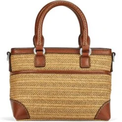 Alessa Straw Satchel -Fashion Accessories Store alessa straw satchel natural bourbon 2
