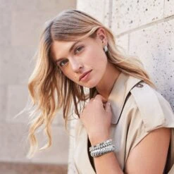 Athena Scalloped Hinged Bangle -Fashion Accessories Store athena scalloped hinged bangle silver 3