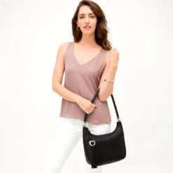 Barbados Ziptop Hobo -Fashion Accessories Store barbados ziptop hobo black 4 65b1e352 57ea 4156 9e74 813e73f909f5