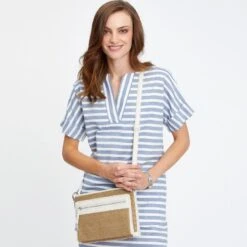 Brooklyn Straw Cross Body Organizer -Fashion Accessories Store brooklyn straw cross body organizer wheat white 6