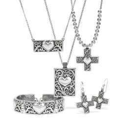 Carlotta Heart Cross Necklace 5 Carlotta Heart Cross Necklace -Fashion Accessories Store carlotta heart cross necklace silver 2 6029ced1 b6a5 4bed 980c de78e606d39b