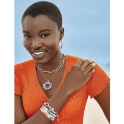 Colormix Reversible Necklace -Fashion Accessories Store colormix reversible necklace silver multi 4