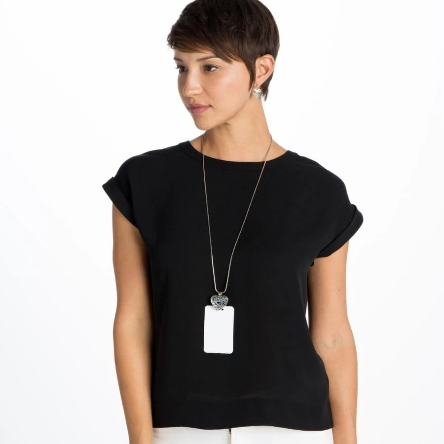 Contempo Heart Badge Clip Necklace 4 Contempo Heart Badge Clip Necklace - Image 4