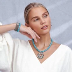 Contempo Nuevo Azul Necklace 10 Contempo Nuevo Azul Necklace -Fashion Accessories Store contempo nuevo azul necklace silver 4