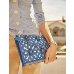 Elaine Soft Clutch -Fashion Accessories Store elaine soft clutch canyon blue 3