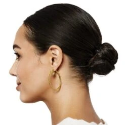 Esprit Heart Post Hoop Earrings -Fashion Accessories Store esprit heart post hoop earrings gold 2