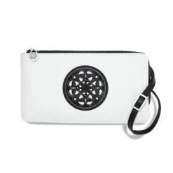 Ferrara Duet Zip Pouch -Fashion Accessories Store ferrara duet zip pouch black white 0