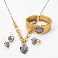 Golden Moon Hinged Bangle -Fashion Accessories Store golden moon hinged bangle brushed gold 2