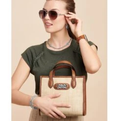 Harlow Straw Small Tote 7 Harlow Straw Small Tote -Fashion Accessories Store harlow straw small tote natural luggage 3