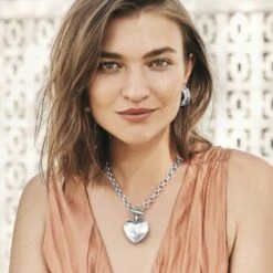 Inner Circle Heart Toggle Necklace 19 Inner Circle Heart Toggle Necklace -Fashion Accessories Store inner circle heart toggle necklace silver 4