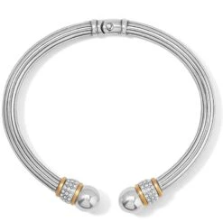 Meridian Open Hinged Bangle -Fashion Accessories Store meridian open hinged bangle silver gold 1