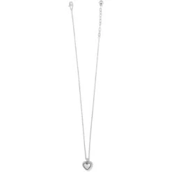 Pretty Tough Bold Heart Petite Necklace -Fashion Accessories Store pretty tough bold heart petite necklace silver 2