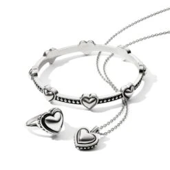Pretty Tough Bold Heart Petite Necklace -Fashion Accessories Store pretty tough bold heart petite necklace silver 3