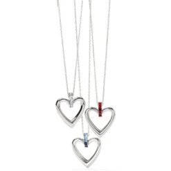 Spectrum Open Heart Necklace -Fashion Accessories Store spectrum open heart necklace silver blue 2