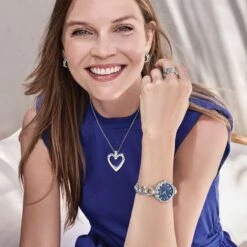 Spectrum Open Heart Necklace -Fashion Accessories Store spectrum open heart necklace silver 3