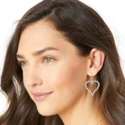 Twinkle Splendor Heart French Wire Earrings -Fashion Accessories Store twinkle splendor heart french wire earrings silver 2 0defd60b e1c3 4b59 ac0d 077811436f0a