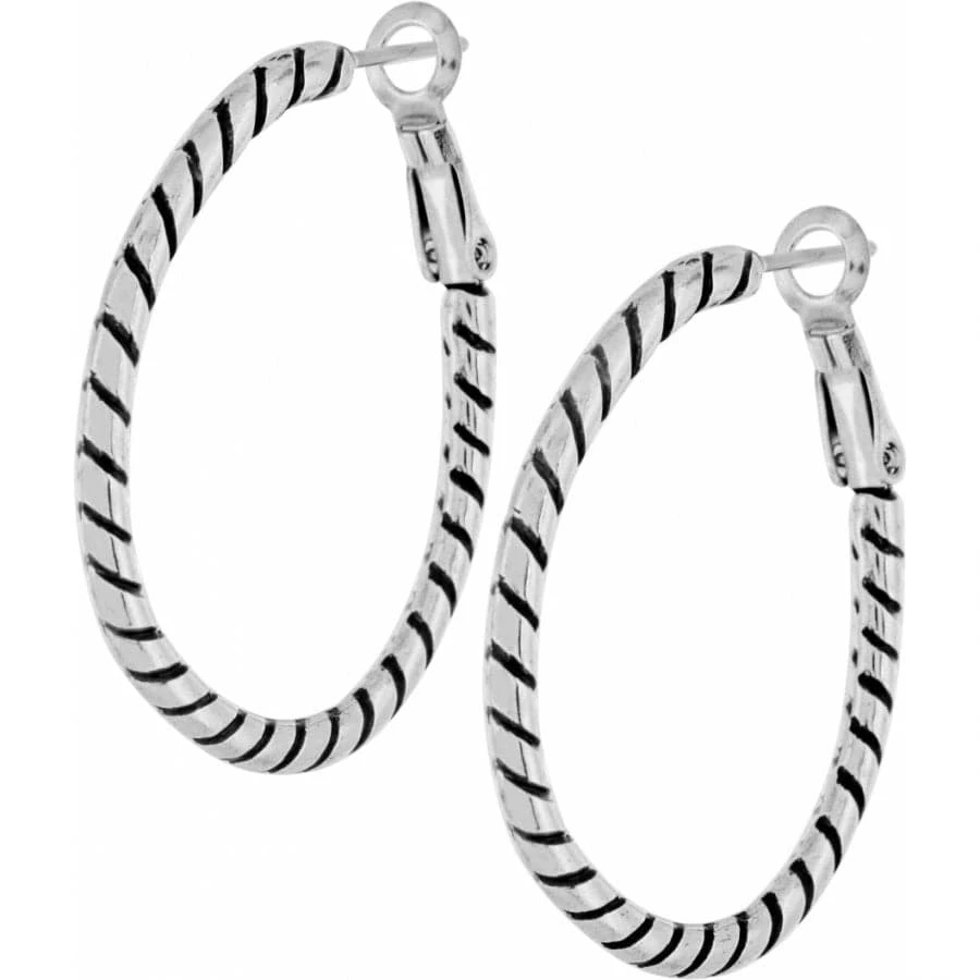 Twist Oval Hoop Charm Earrings 1 Twist Oval Hoop Charm Earrings
