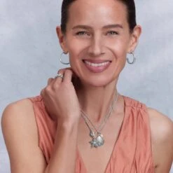 Voyage Mini Compass Necklace -Fashion Accessories Store voyage mini compass necklace silver 5